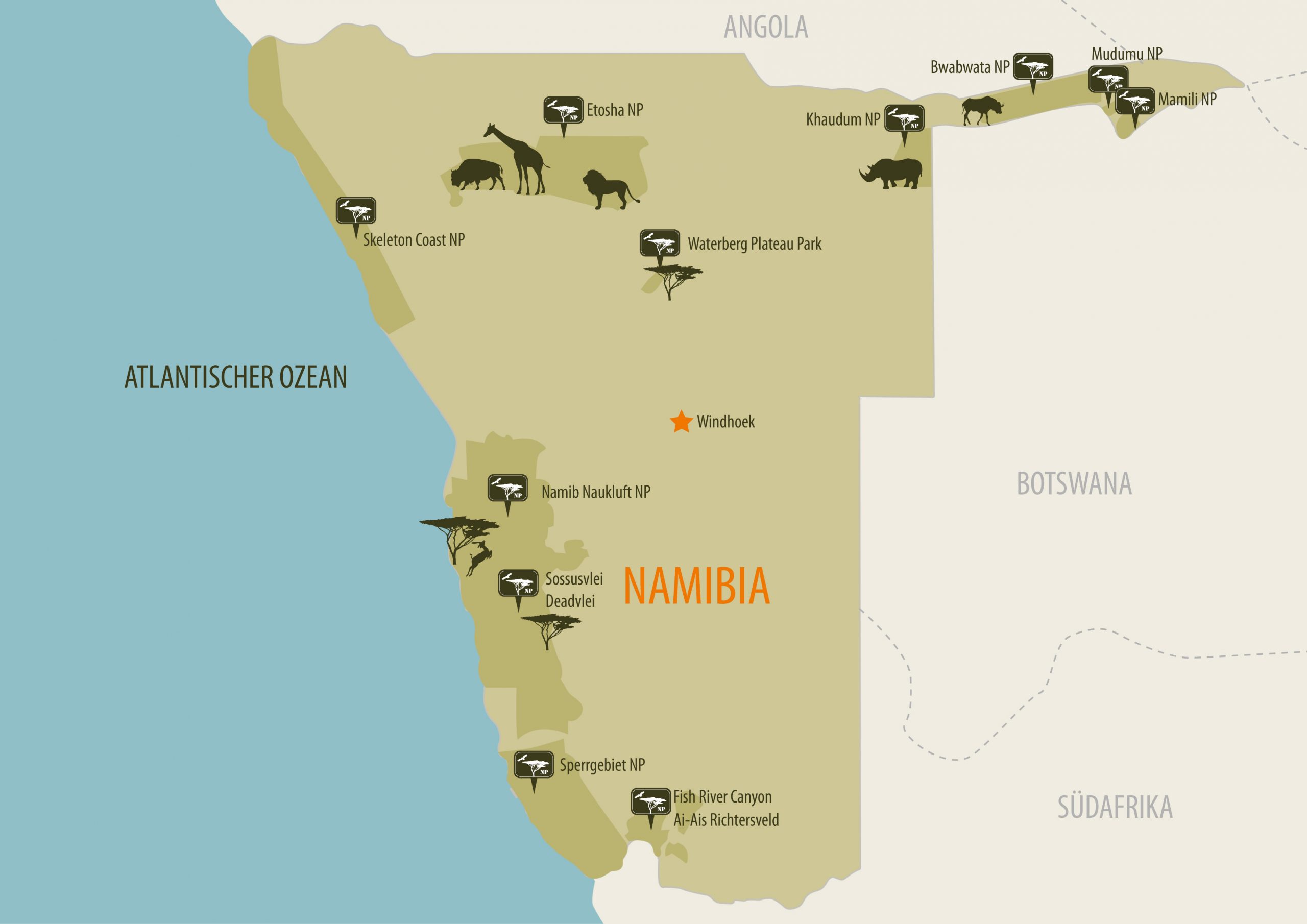afrikascout namibia map